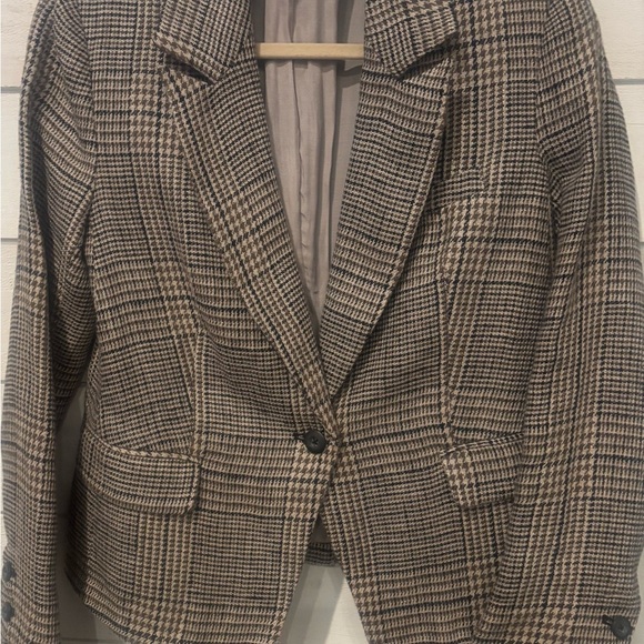 Free People Brown and Black Blazer Classic Tailored Blazer ins size XS - Picture 4 of 12